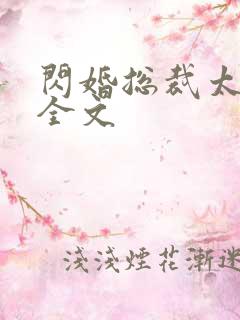 闪婚总裁太霸道全文