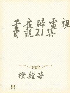 子夜归电视剧免费观21集