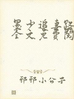 墨少追妻路漫漫全文免费阅读