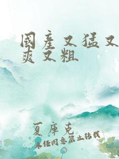 国产又猛又黄又爽又粗