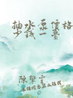 抽水泵价格是多少钱一台