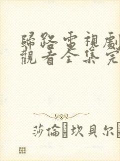 归路电视剧免费观看全集完整版高清