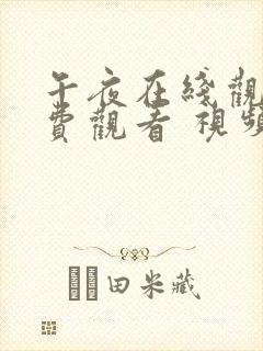 午夜在线观看免费观看 视频