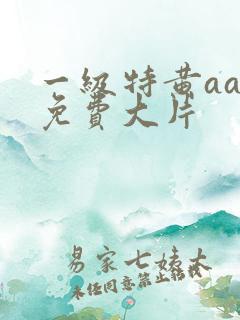 一级特黄aaa免费大片