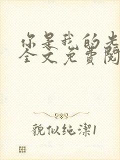 你是我的光小说全文免费阅读