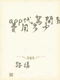 app代驾开发费用多少