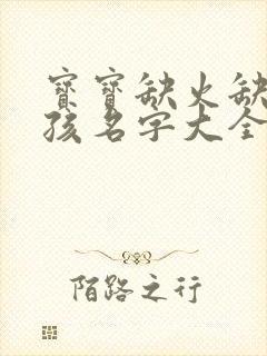 宝宝缺火缺金男孩名字大全