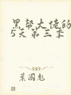 黑帮大佬的365天第三季