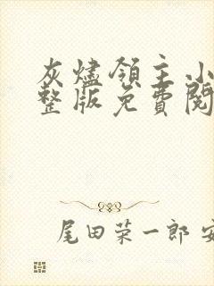 灰烬领主小说完整版免费阅读