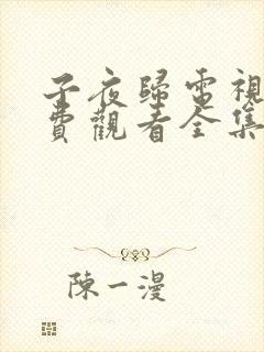 子夜归电视剧免费观看全集高清13