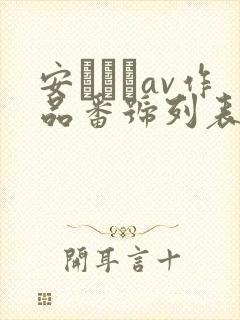 安みなみav作品番号列表