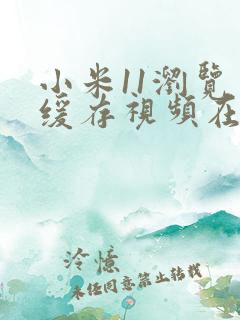 小米11浏览器缓存视频在哪个文件夹