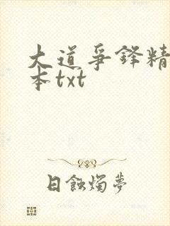 大道争锋精校全本txt