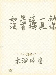 如果这一秒,我没有遇见你