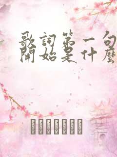 歌词第一句是一开始是什么歌