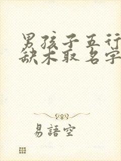 男孩子五行缺水缺木取名字