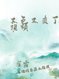 又色又爽了又黄视频