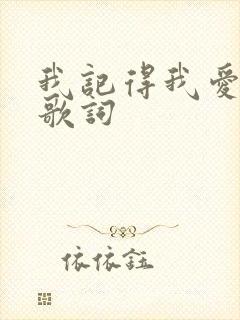 我记得我爱过 歌词