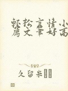 轻松言情小说推荐文笔好高质量