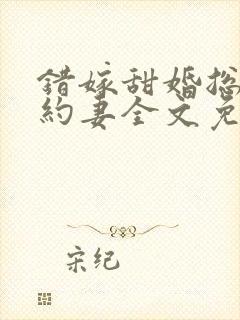 错嫁甜婚总裁契约妻全文免费阅读