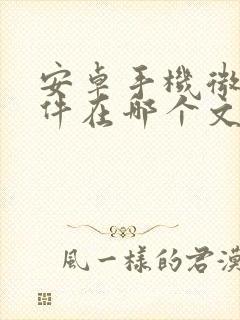 安卓手机微信文件在哪个文件夹