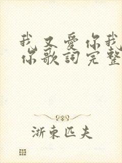 我又爱你我又恨你歌词完整版