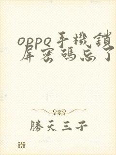 oppo手机锁屏密码忘了怎么解