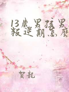 13岁男孩男孩叛逆期怎么办