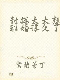 封总太太想跟你离婚很久了大结局