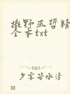 撒野巫哲精校版全本txt