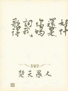 歌词你还好吗记得我吗是什么歌