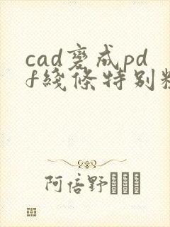 cad变成pdf线条特别粗怎么改