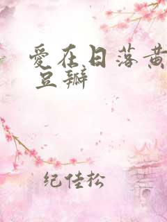 爱在日落黄昏时 豆瓣