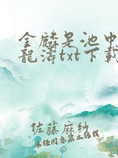 金麟是池中物侯龙涛txt下载