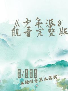 《少年派》在线观看完整版免费观看