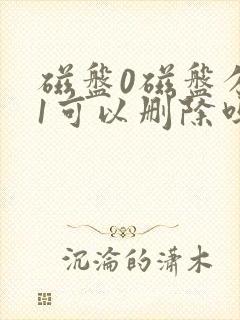 磁盘0磁盘分区1可以删除吗