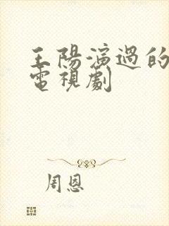 王阳演过的所有电视剧