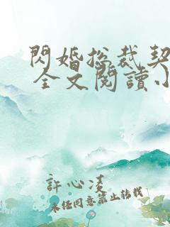 闪婚总裁契约妻 全文阅读小说