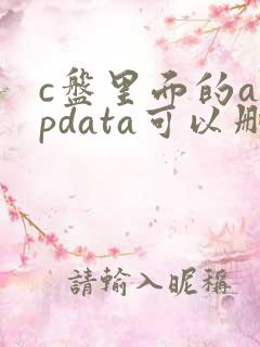 c盘里面的appdata可以删除吗