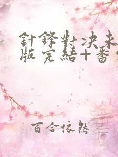 针锋对决未删减版完结+番外txt