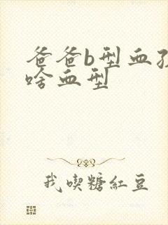 爸爸b型血孩子啥血型