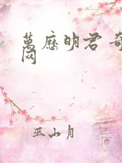 万历明君 奇书网