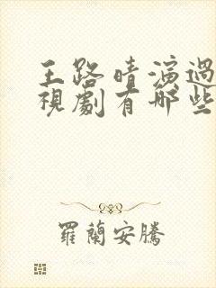 王路晴演过的电视剧有哪些