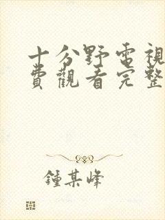 十分野电视剧免费观看完整版高清