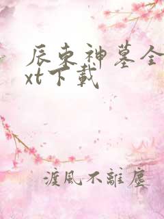 辰东神墓全本txt下载