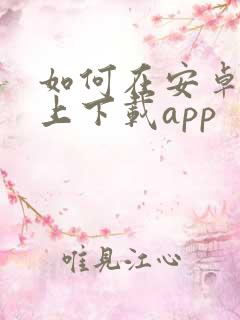如何在安卓手机上下载app