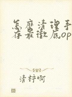 怎么清理手机内存最彻底oppo