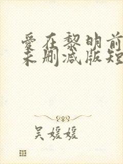 爱在黎明前升起未删减版短剧