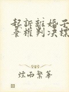 起诉离婚子女抚养权判决标准