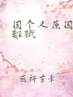 因个人原因主动离职